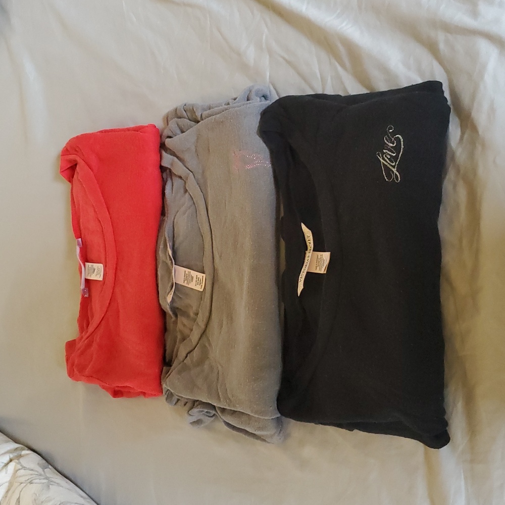 Lot Of 3 VICTORIA'S SECRET Pj Tops Size XS